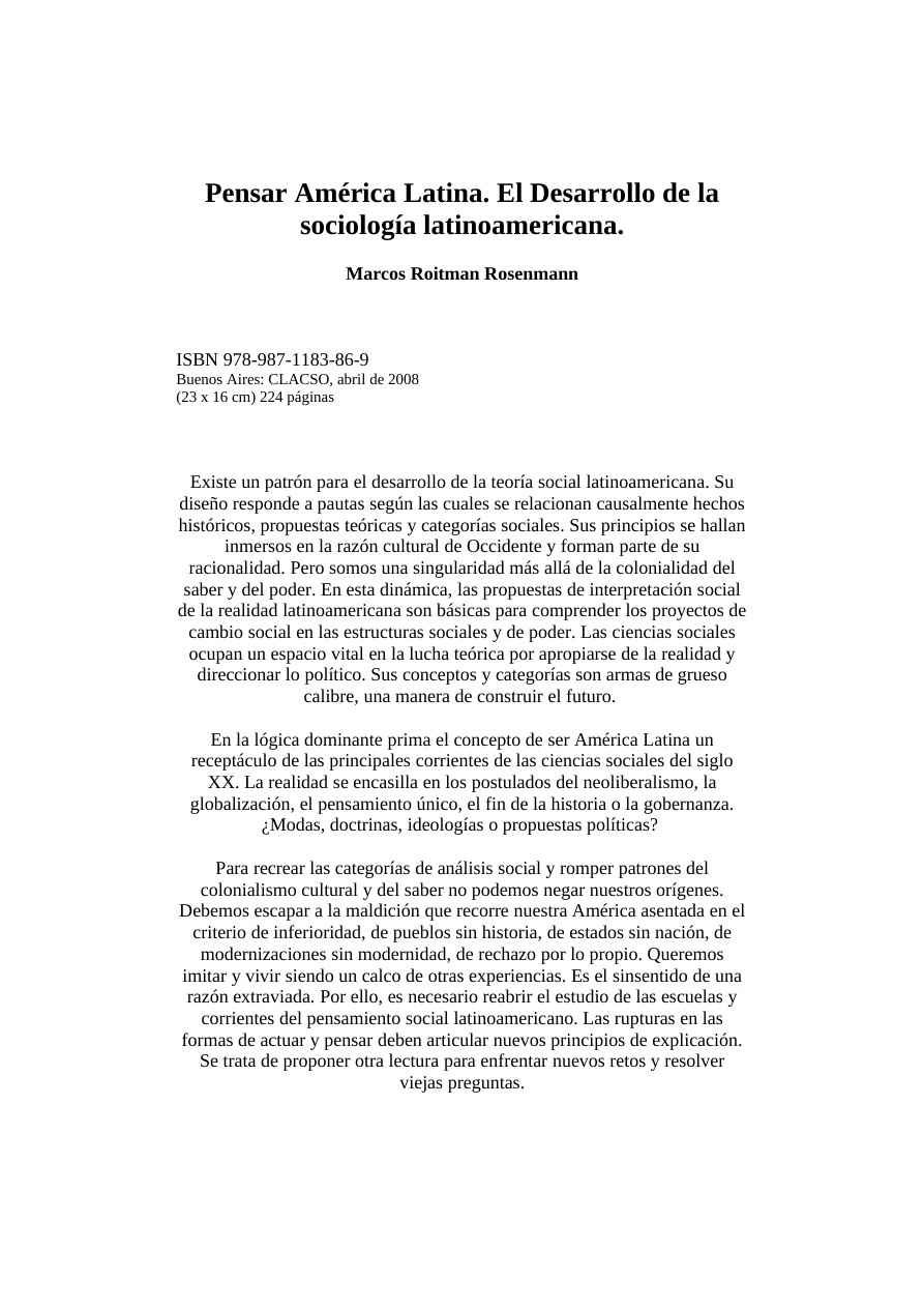 Think Latin America (Pensar América Latina) PDF Download