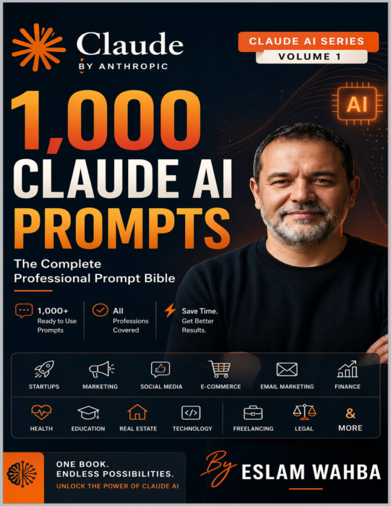 1000 Claude AI Prompts Eslam Wahba Kitap Kapağı