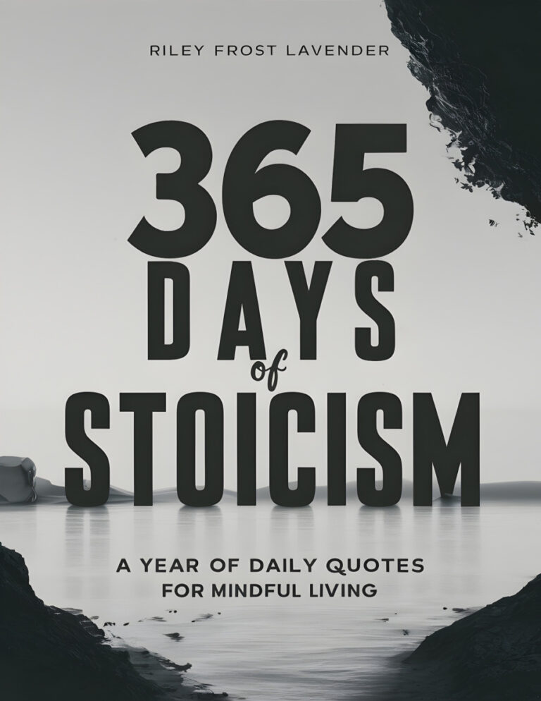 365 Days of Stoicism A Year of Daily Quotes for Mindful Living Riley Frost Lavender Kitap Kapağı