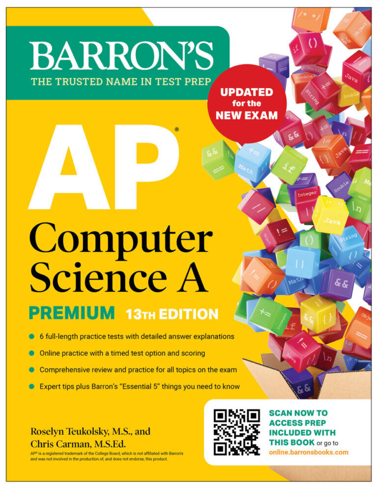 AP Computer Science A Premium 13th Edition Roselyn Teukolsky Kitap Kapağı