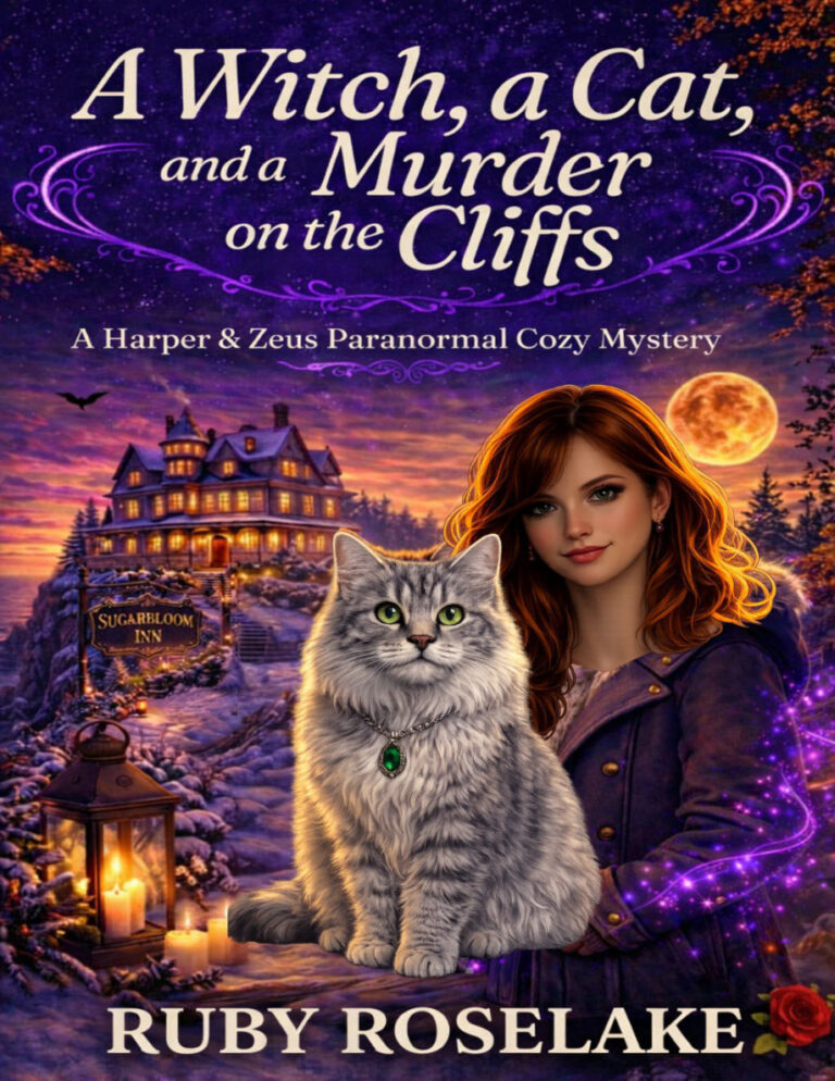 A Witch a Cat and a Murder on the Cliffs Ruby Roselake Kitap Kapağı