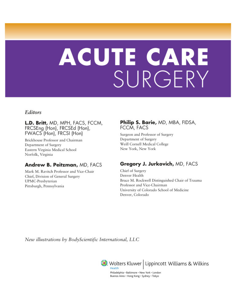 Acute Care Surgery LD Britt MD, Andrew Peitzman MD etc Z Library Kitap Kapağı
