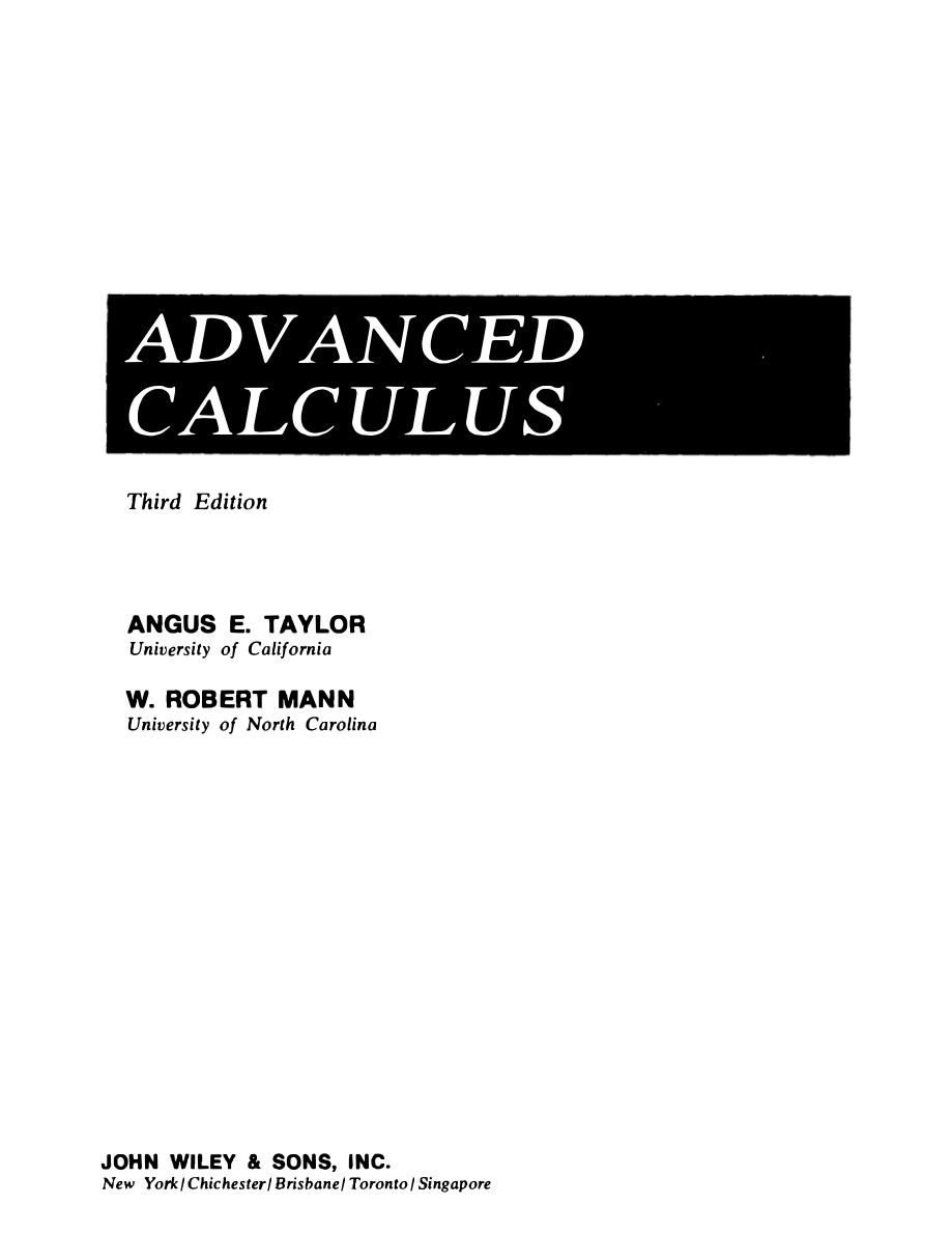 Advanced Calculus PDF Download