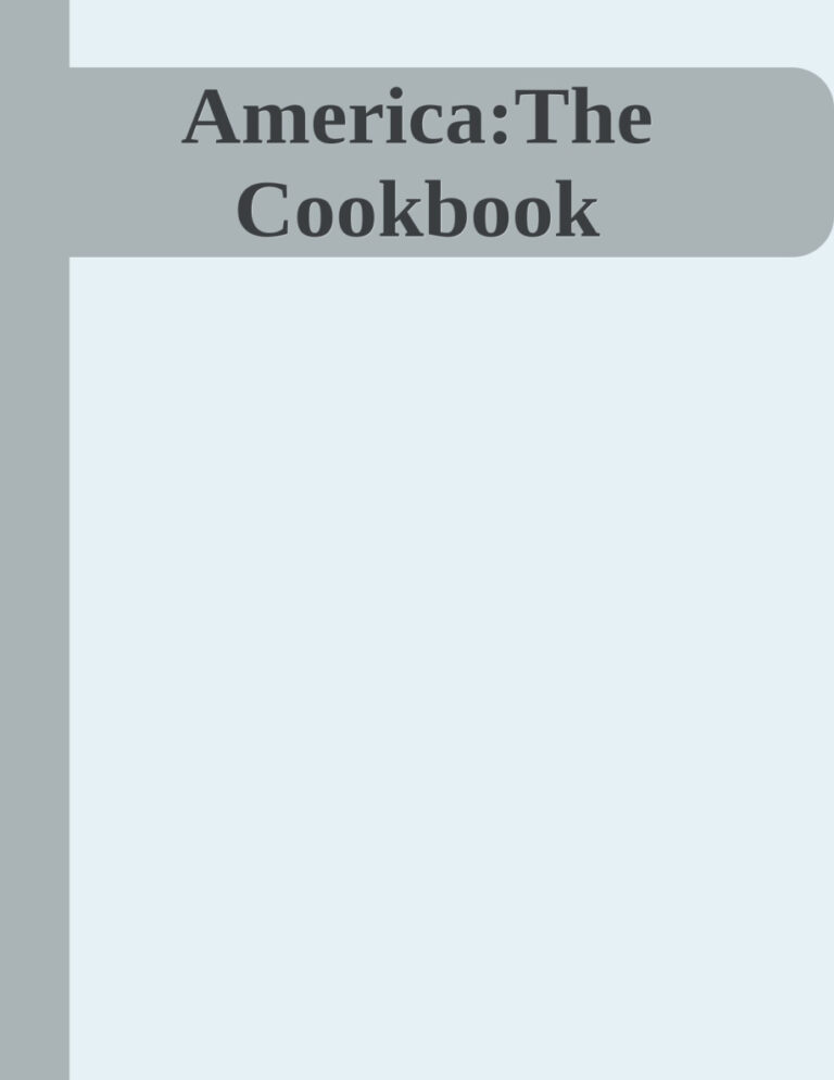 America the cookbook Gabrielle langholtz Kitap Kapağı