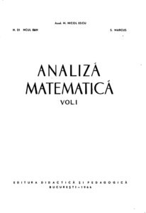 Analiza matematica Romanian Edition Acad M Nicolescu Kitap Kapağı