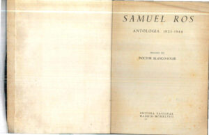 Antologia 1923 1944 Spanish Edition Samuel Ros Kitap Kapağı