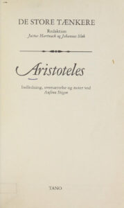 Aristoteles Danish Edition Anfinn Stigen Kitap Kapağı