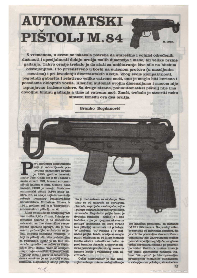 Automatski pistolj M84 Serbian Edition Branko Bogdanovic Kitap Kapağı