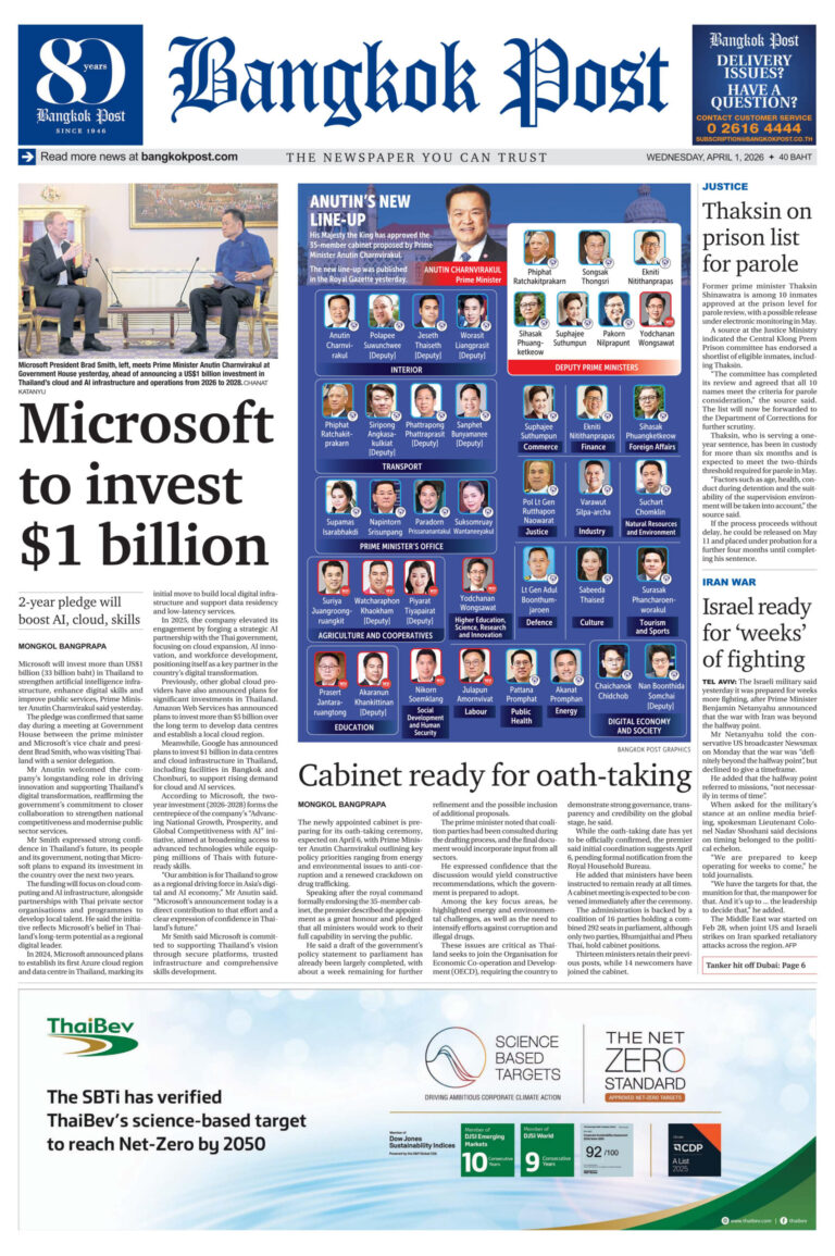 Bangkok Post April 01 2026 Bangkok Post Kitap Kapağı