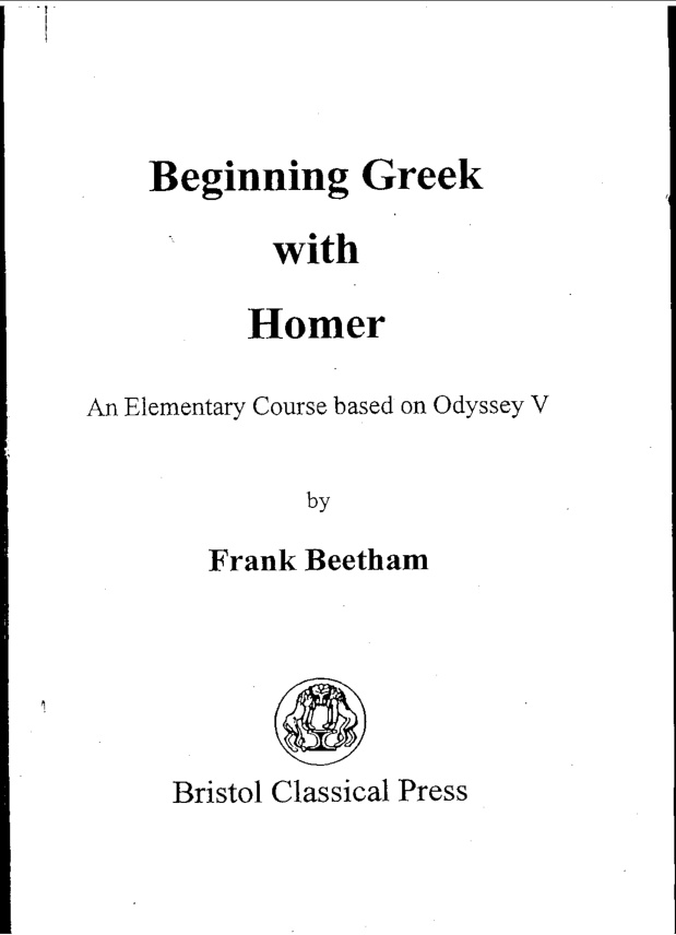 Beginning Greek With Homer Greek Edition Beetham Kitap Kapağı