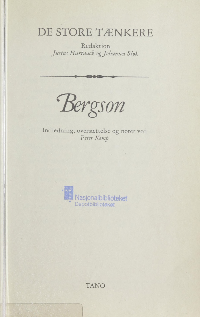 Bergson PDF Download