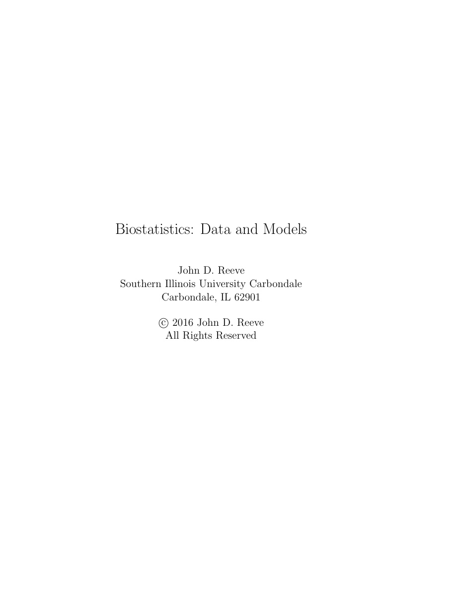 Biostatistics: Data and Model PDF Download