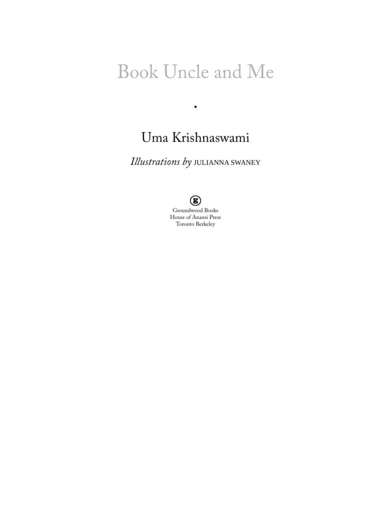 Book Uncle and Me Uma Krishnaswami Kitap Kapağı