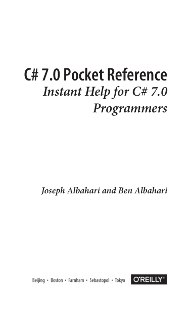 C# 7.0 Pocket Reference PDF Download – Joseph Albahari