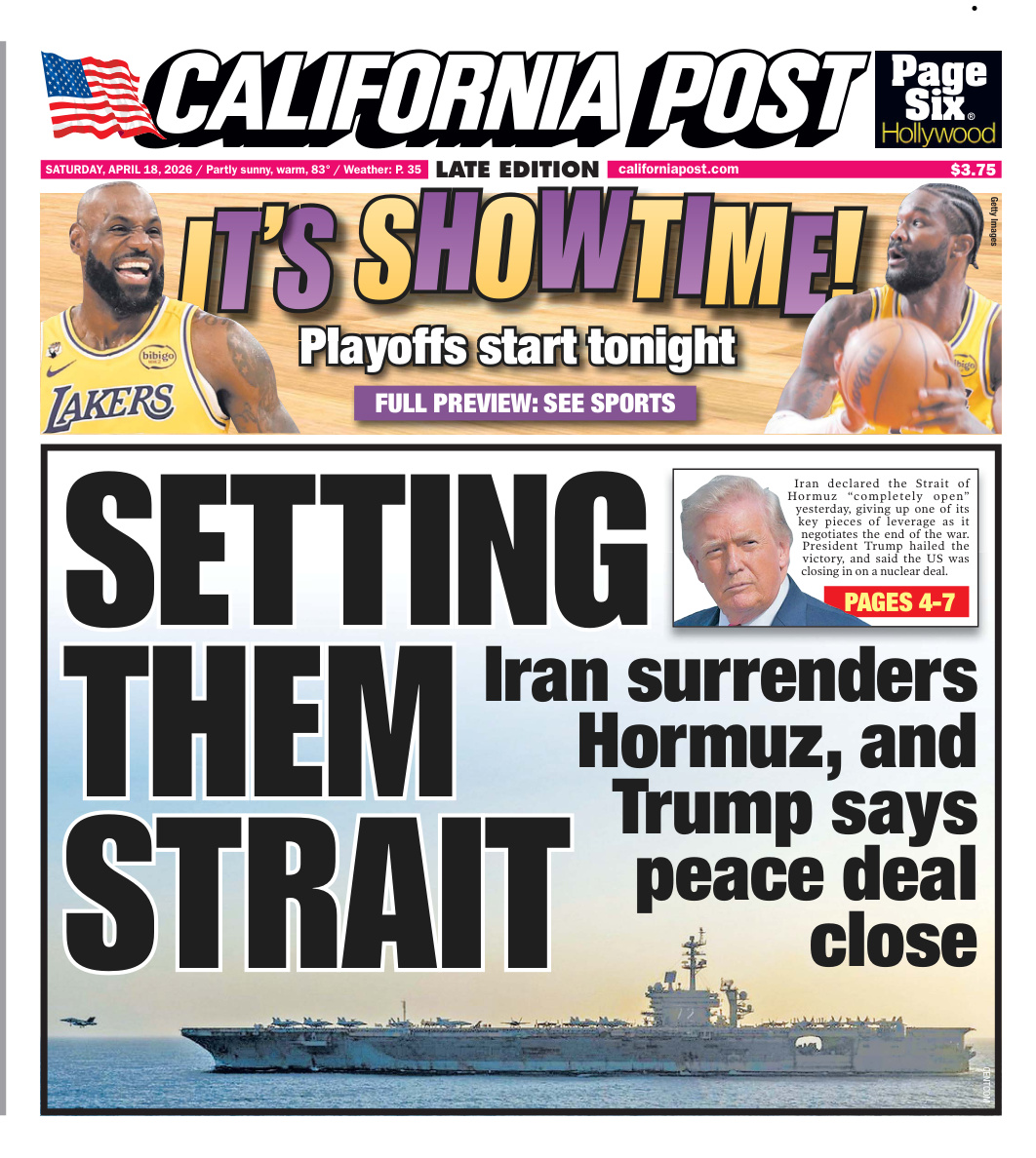 California Post 18 April 2026 California Post Kitap Kapağı