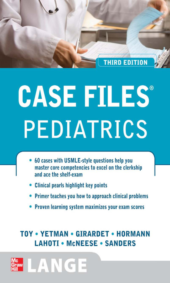 Case Files Pediatrics, Third Edition LANGE Case Files Eugene Toy Kitap Kapağı