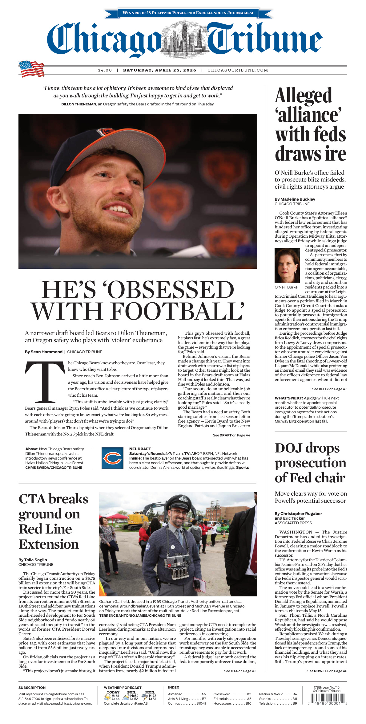 Chicago Tribune April 25 2026 PDF Download