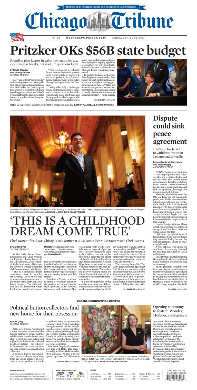 Chicago Tribune June 17 2026 Chicago Tribune Kitap Kapağı