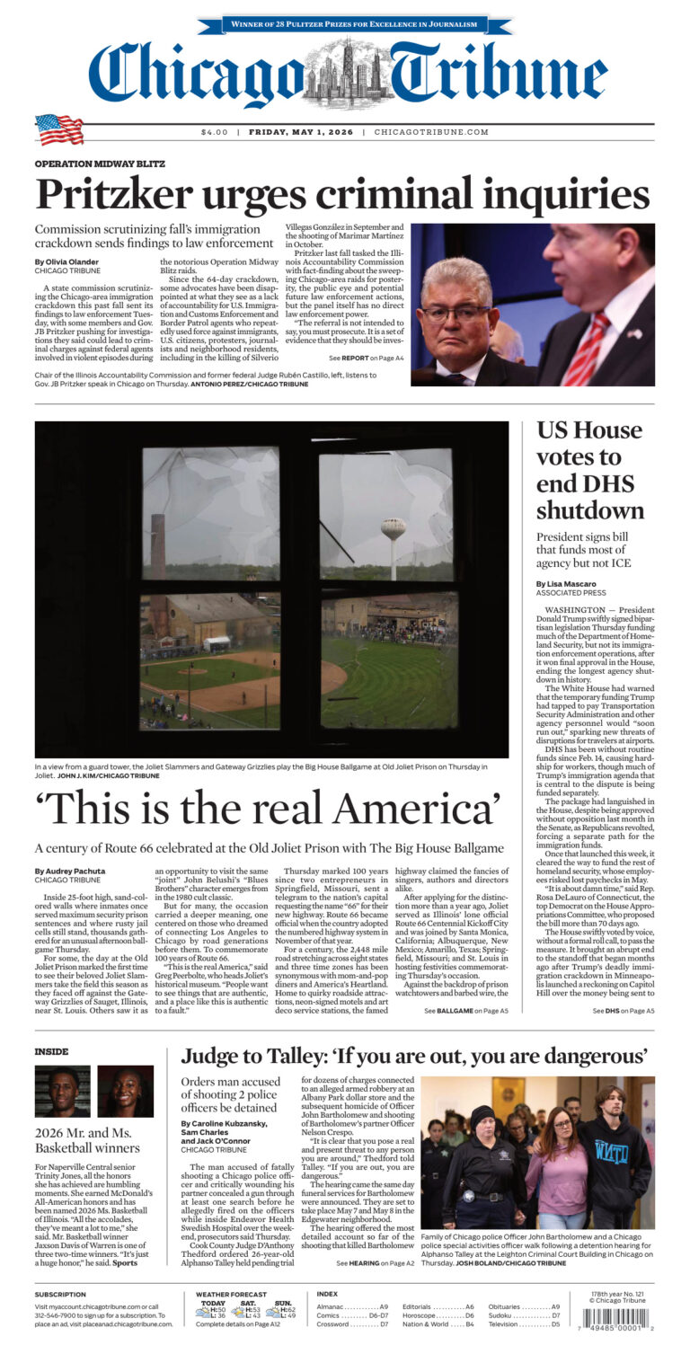 Chicago Tribune May 01 2026 Chicago Tribune Kitap Kapağı