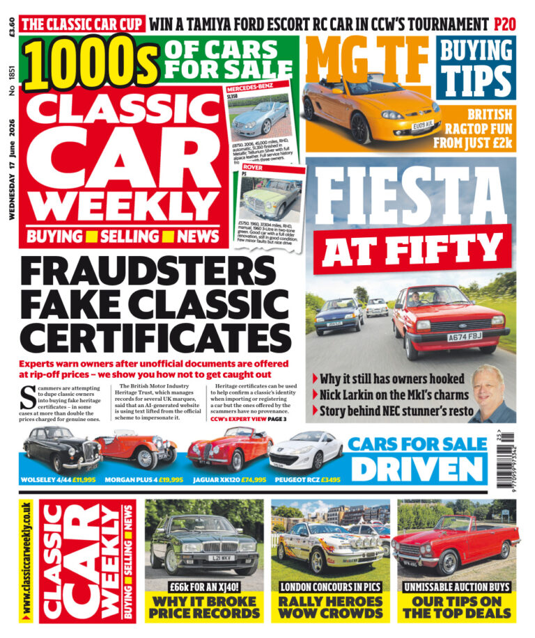 Classic Car Weekly Issue 1851 17 June 2026 Classic Car Weekly Kitap Kapağı