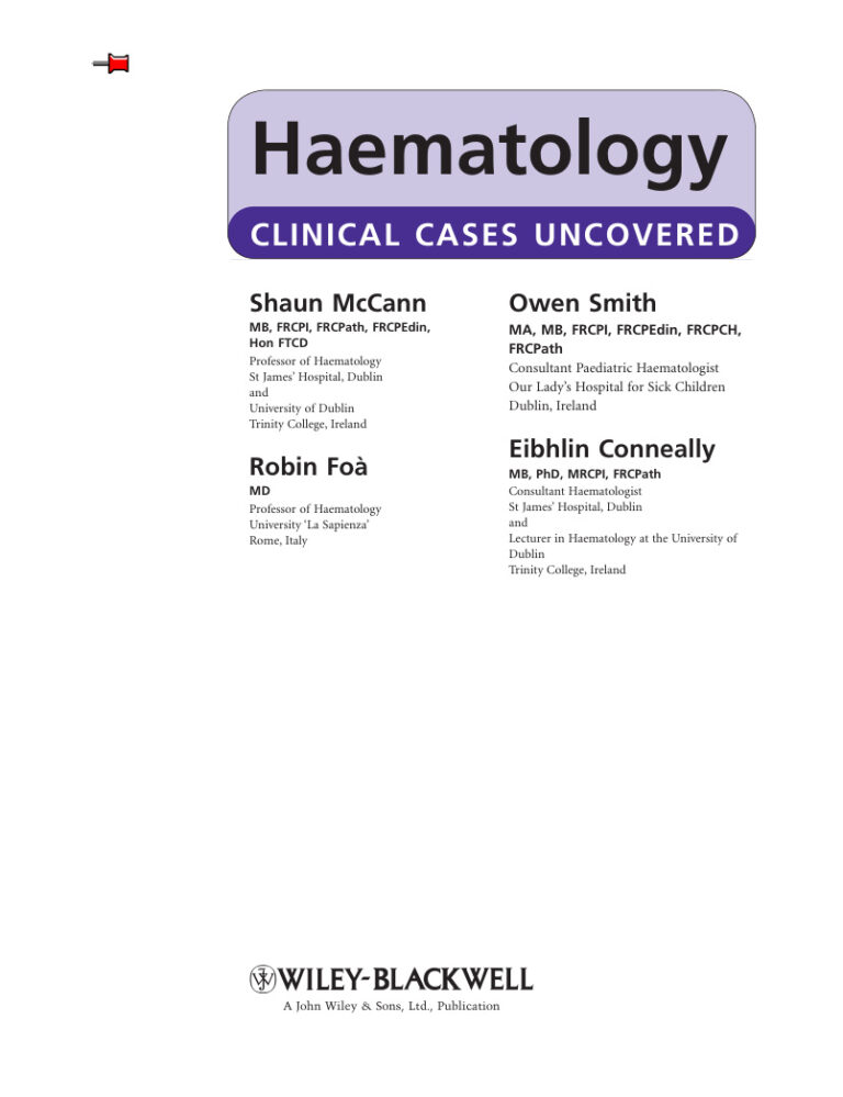 Clinical Cases Uncovered Haematology Shaun R McCann Kitap Kapağı