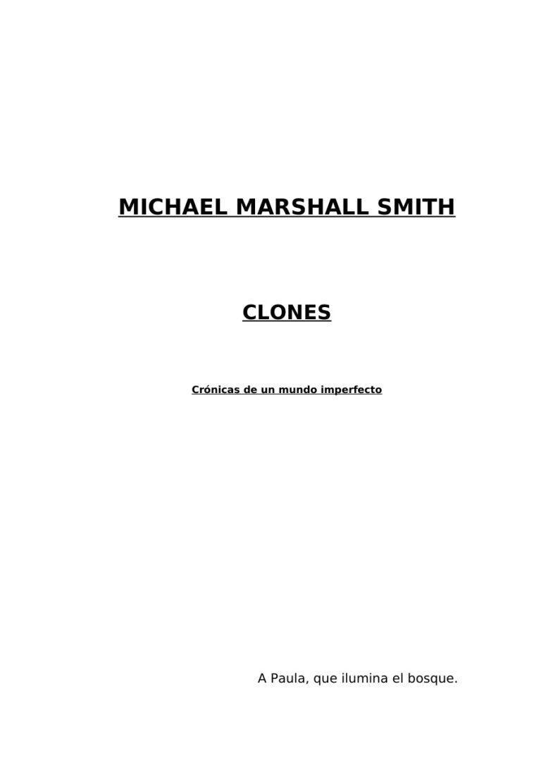 Clones Spanish Edition Smith Michael Marshall Kitap Kapağı