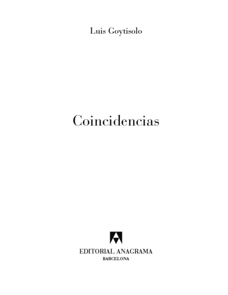 Coincidencias Spanish Edition Luis Goytisolo Kitap Kapağı