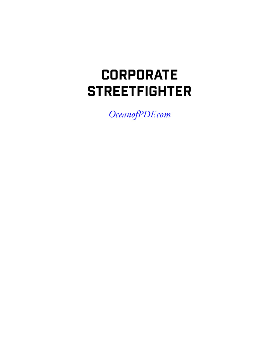 Corporate Streetfighter PDF Download