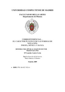 Correspondencias el caracter plastico de las formas de notacion poesia musica y danza Spanish Edition Castro Ceron Maria Lourdes 2009 Kitap Kapağı