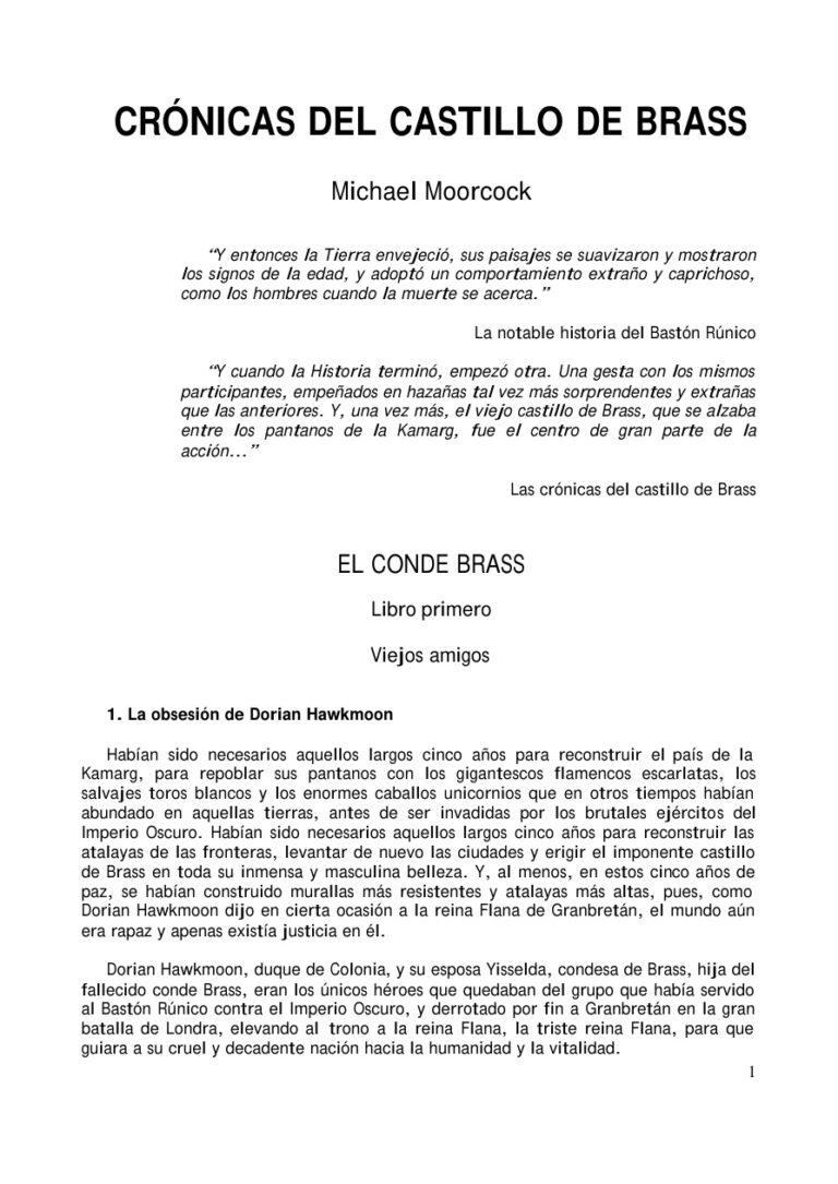 Cronicas del castillo de Brass Spanish Edition Moorcock Michael Kitap Kapağı