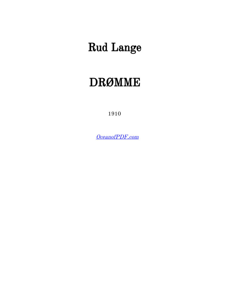 DROMME Danish Edition Rud Lange Kitap Kapağı