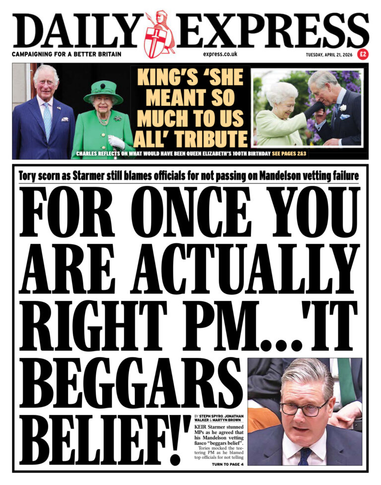 Daily Express April 21 2026 Daily Express Kitap Kapağı