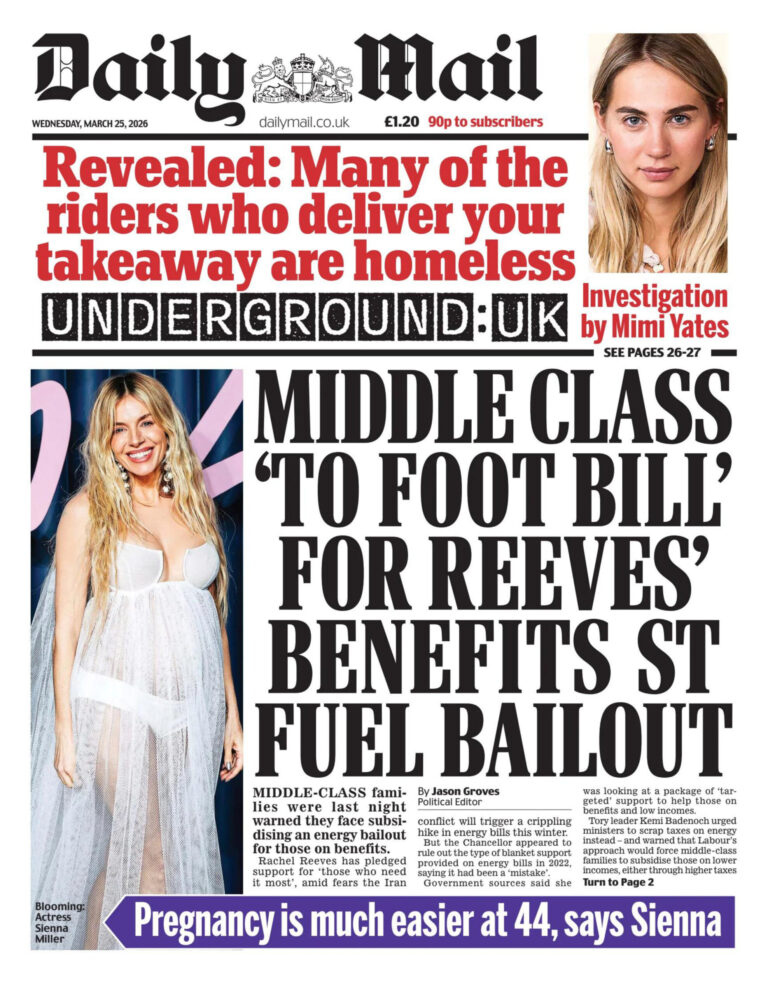 Daily Mail 25 March 2026 Daily Mail Kitap Kapağı