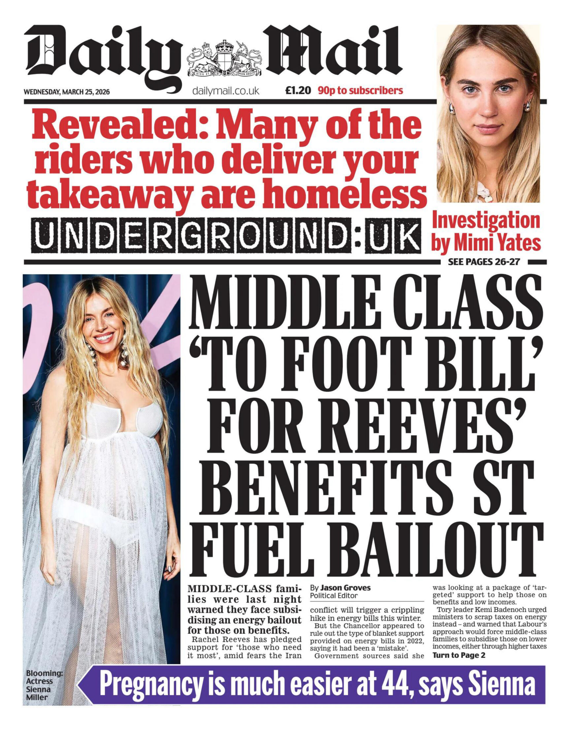 Daily Mail 25 March 2026 Daily Mail Kitap Kapağı