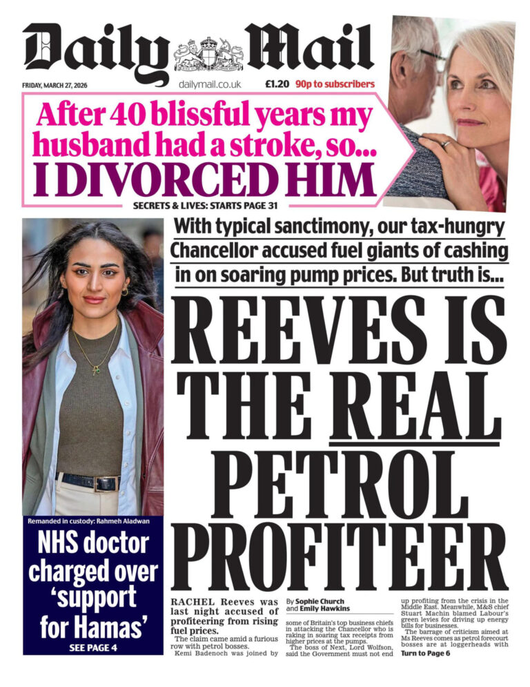 Daily Mail 27 March 2026 Daily Mail Kitap Kapağı