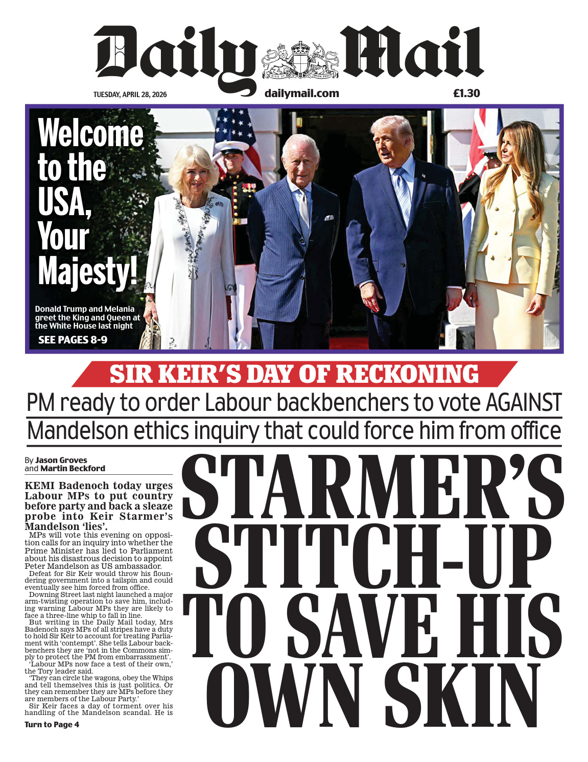 Daily Mail 28 April 2026 Daily Mail Kitap Kapağı