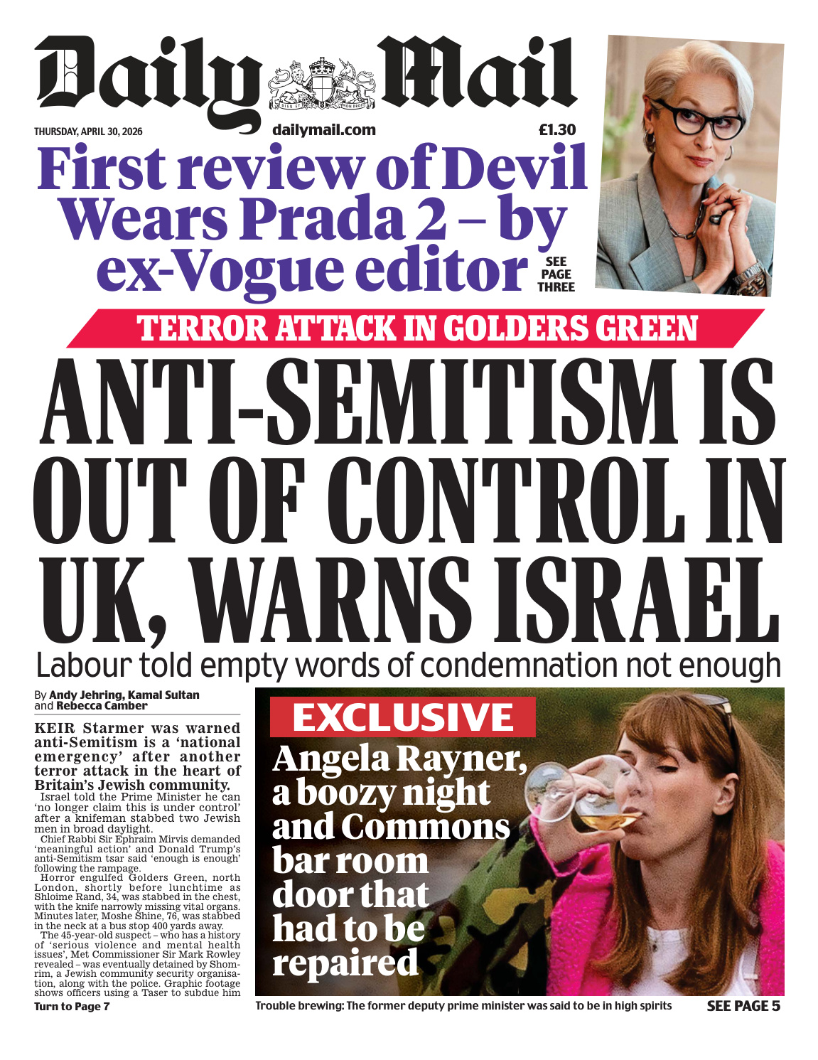 Daily Mail 30 April 2026 Daily Mail Kitap Kapağı