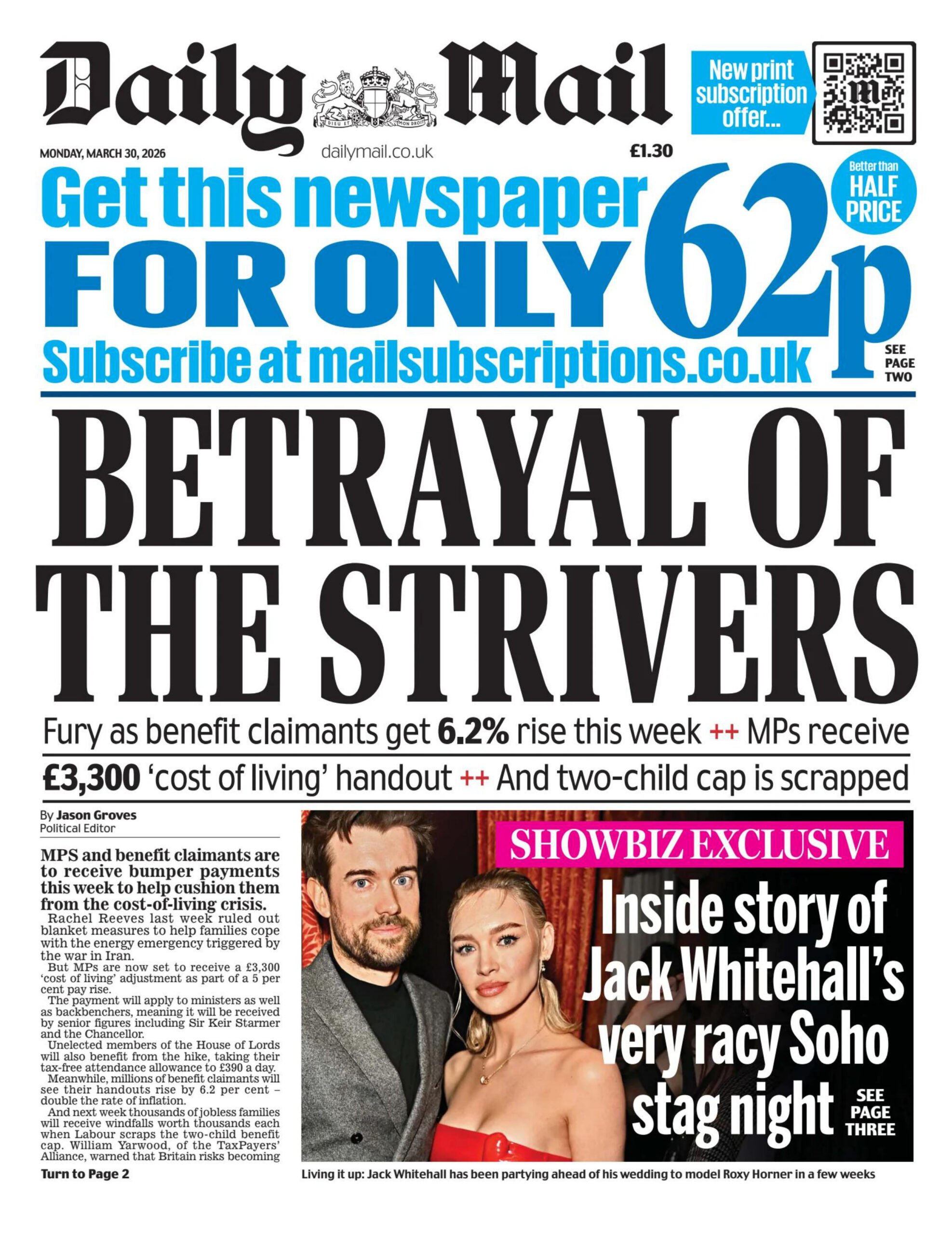 Daily Mail 30 March 2026 Daily Mail Kitap Kapağı