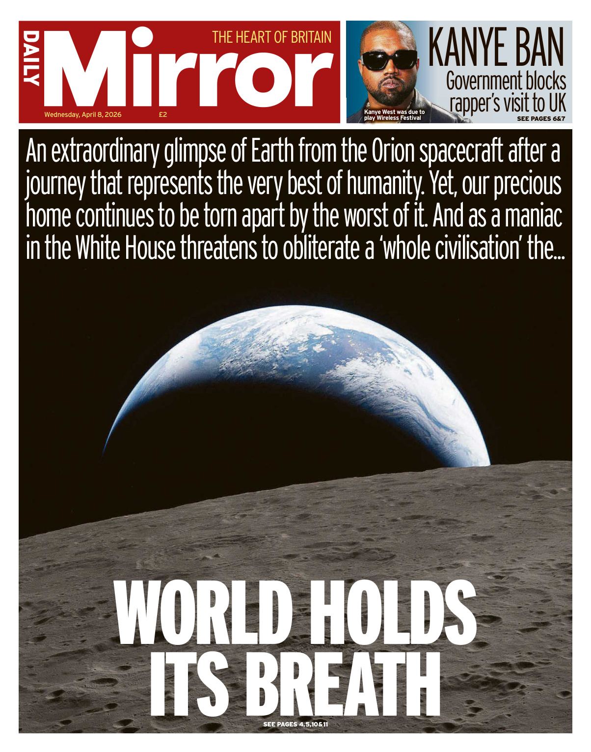 Daily Mirror April 08 2026 Daily Mirror Kitap Kapağı