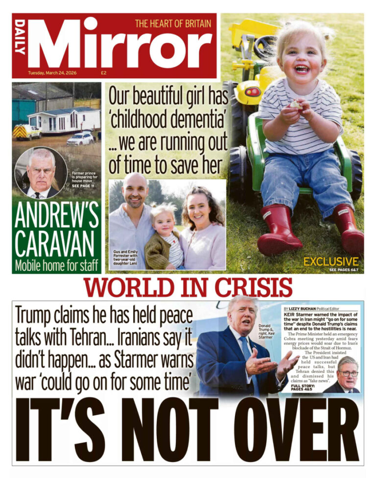 Daily Mirror March 24 2026 Daily Mirror Kitap Kapağı