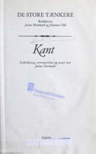 De store taenkere Kant Danish Edition Justus Hartnack Kitap Kapağı