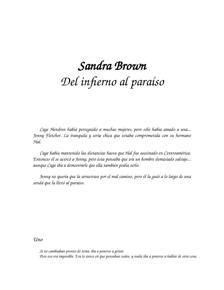 Del Infierno Al Paraiso Spanish Edition Brown Sandra Kitap Kapağı
