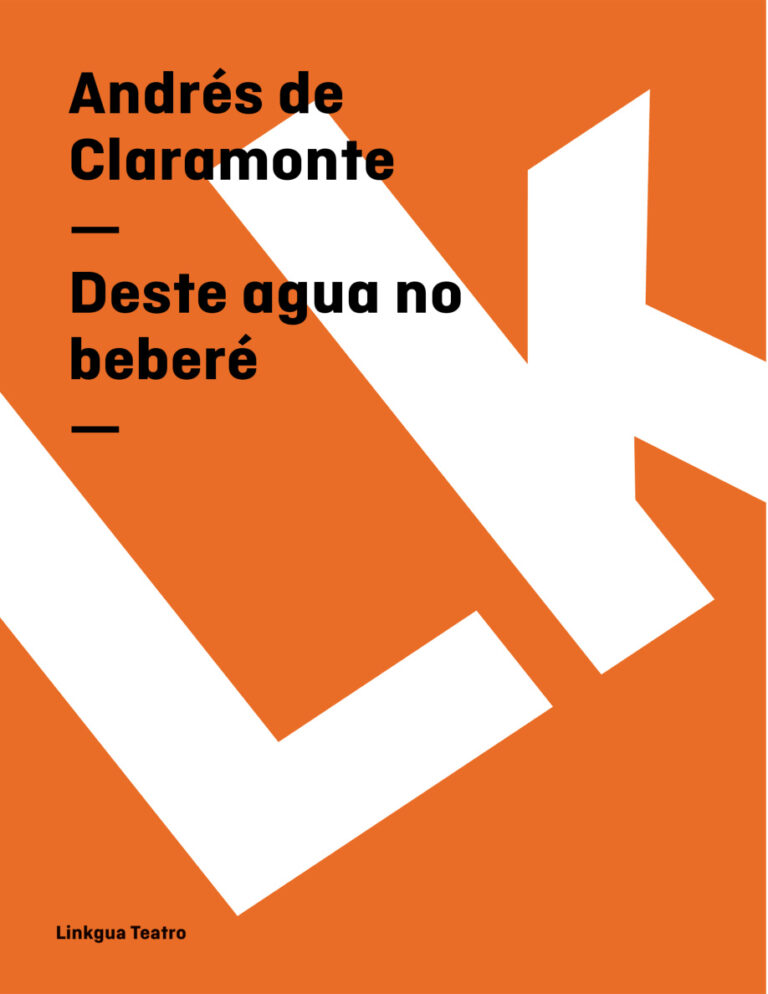 Deste agua no bebere Spanish Edition Andres de Claramonte Kitap Kapağı