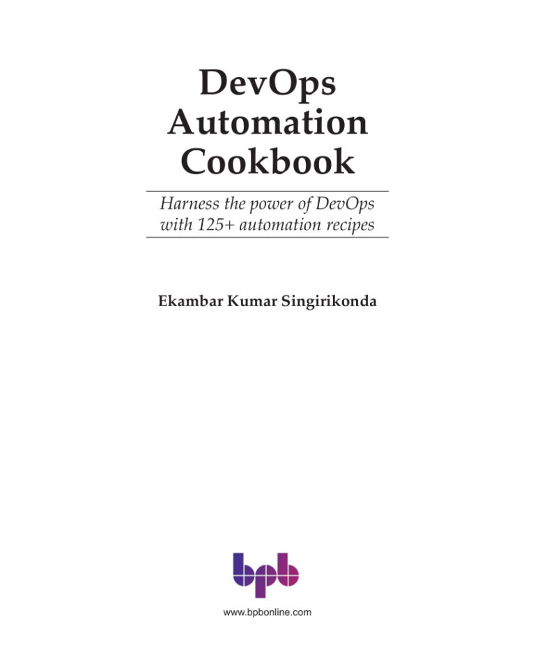 DevOps Automation Cookbook Ekambar Kumar Singirikonda Kitap Kapağı