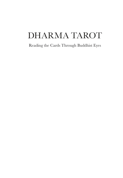 Dharma Tarot Reading the Cards Through Buddhist Eyes Michelle Sellars Kitap Kapağı