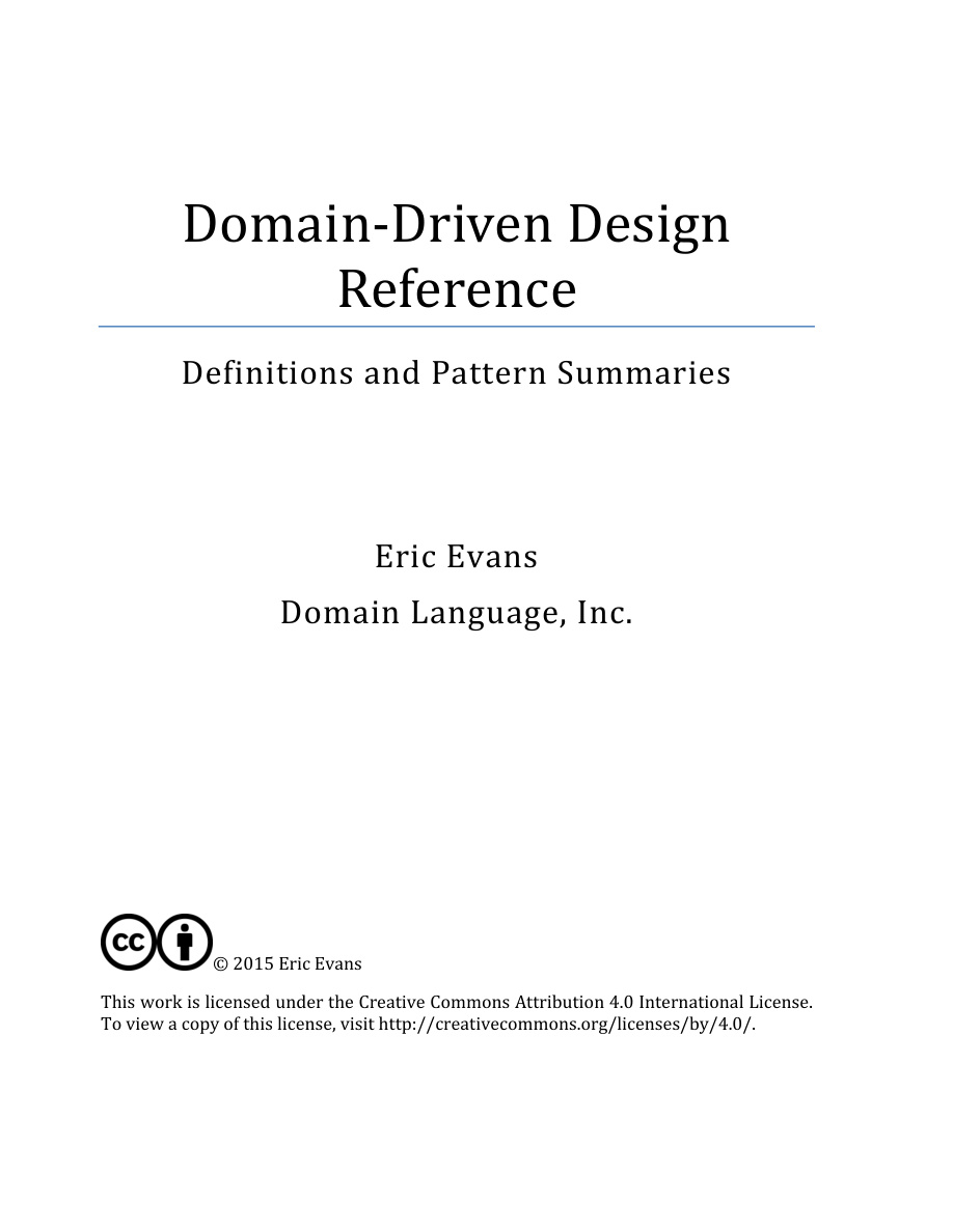 Domain-Driven Design Reference: Definitions and Pattern Summaries PDF Download