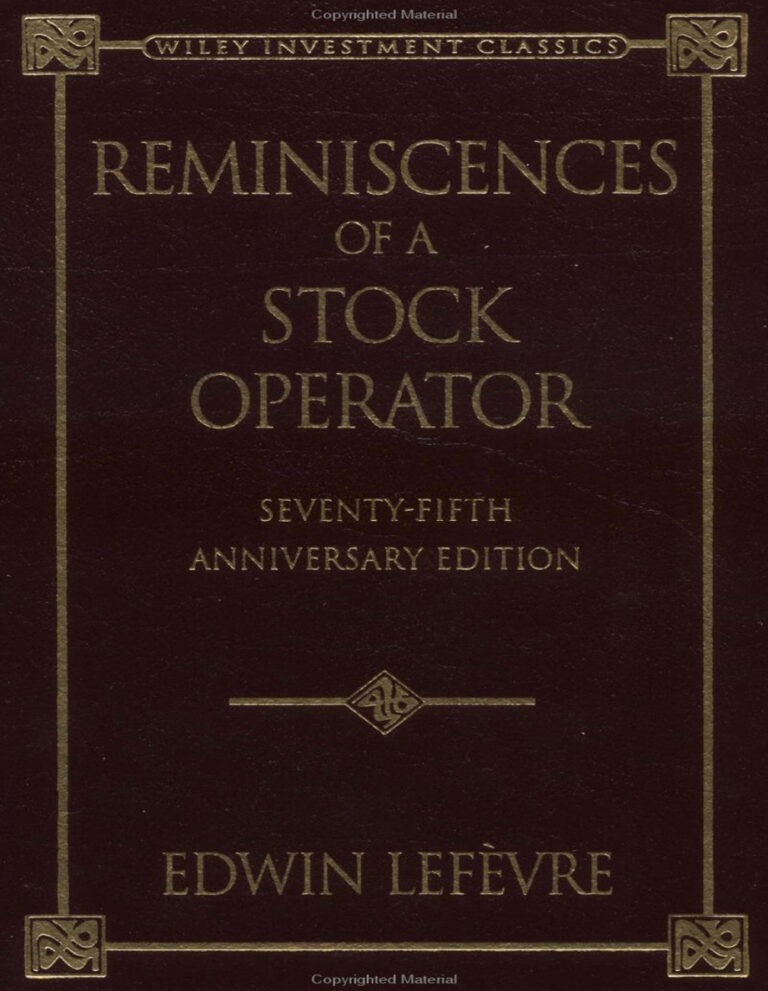 Edwin LeFevre Reminiscences of a Stock Operator EN Kitap Kapağı