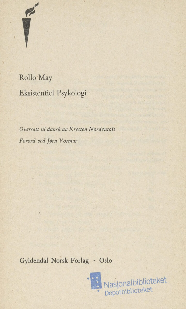 Eksistentiel psykologi Danish Edition Rollo May Kitap Kapağı