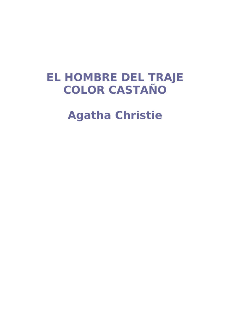 El Hombre Del Traje Color Castano Spanish Edition Christie Agatha Kitap Kapağı