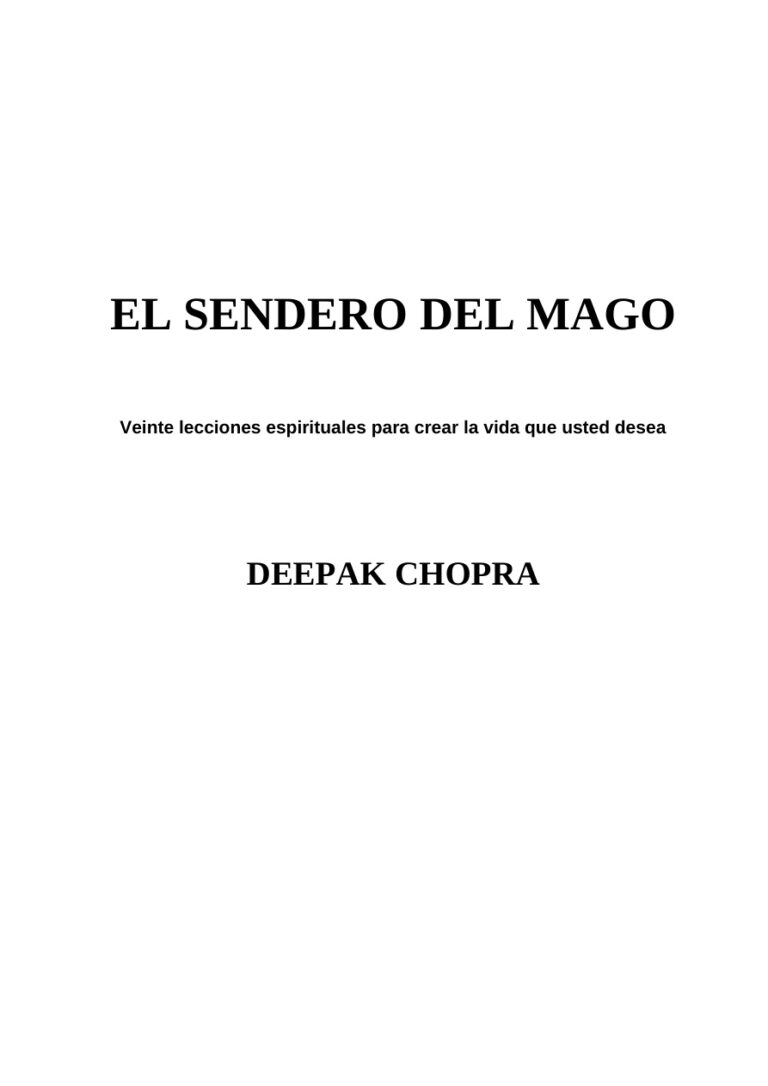 El Sendero Del Mago Spanish Edition Chopra Deepak Kitap Kapağı